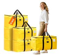 Moving Bags and Storage Bags - 95L Heavy Duty Moving Boxes with Reinforced Bottom & Wrap-Around Handles, Tear-Resistant Reusable Larege Packing Bags for Home, College Dorm, Christmas Decor, 6 Pack