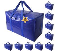 Moving Bags Heavy Duty Extra Large Cube Storage Tote for Space Saving, Traveling Organizer, with Zippers & Strong Carrying Handles (Set of 10)