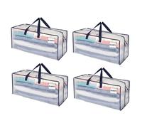 Moving Bags HeavyDuty Extra Large Clear 4Pack With Backpack Straps For Clothes Storage And Laundry Bags Reusable