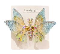 Moving Butterfly Hair Clips Colorful 3D Rhinestone Flying Pins