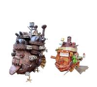 Moving Castle 3D Paper Model Kit - Premium Craft Kit with Tools, English Instructions, and Magazine-Thick Model Book (Both)