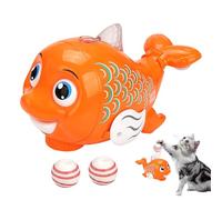 Moving Cat Toy,Automatic Cat Ball with Led Lights and Music - Cute Walking Fish, 360 Degree Motion Activated Fast Rolling on Carpet for Dog, Kitten, Pet