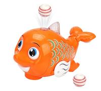 Moving Cat Toy,Automatic Moving Ball for Indoor Cat with Music and Light - Cute Walking Fish, 360 Degree Motion Activated Fast Rolling on Carpet for Dog, Kitten, Pet