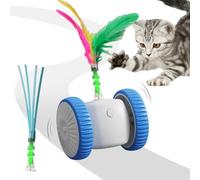 Moving Cat Toy,Motion-Activated Interactive Cat Game with Feathers | Moving Simulation Kitten Toy,for Exercise Training Daily Boredom Relief Indoor Outdoor Entertainment Home
