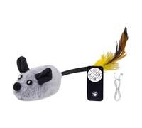 Moving Cat Toy - Plush Electric Mouse | Automatic Interactive Exercise Game, Remote Controlled Squeaky Simulation Tracking Toy for Cats, Kittens, Animals