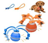 Moving Dog Ball Toy,Smart Interactive Pet Toy Ball,Interactive Smart Rolling Petball,with Bird Sounds, Tail, 3 Smart Modes, Waterproof Design, USB Charging, Moving Dog Ball for All Dogs (blue+orange)