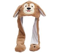 Moving Ear Hat, Cute Monkey Animal Hat with Moving Ears, Soft Plush Funny Hat with Paws for Unisex Winter Christmas Birthday Gifts, Brown Hat with Moving Ears Animal Hat Funny Hat Bunny HatMoving Ear