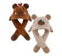 Moving Ear Hat Kids - Winters Warm Hats For Child, Children's Capybara Plush Hat, 2 Pieces Capybara Plush Headpiece, For Kids Girls Costume Parties Music Festivals Theme Events Family Gatherings