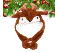 Moving Ears Hat - Christmas Animated Plush Helmet | Lighted Holiday Cosplay Hat For Boys, Creators, Concerts, Carnivals, Masquerades, School Theatre Plays, Events