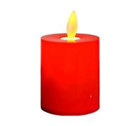 Moving Flame Pillar Candles - Red Battery Power Flickering Candle - Fake Candles, LED, Table Decoration for Home Party Christmas Decor