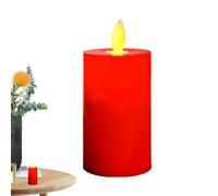 Moving Flame Pillar Candles | Red Flickering Flameless Pillar Candles,Fake, LED, Table Decoration for Home Party Christmas Decor