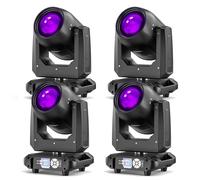 Moving Head Beam Stage Light 200W, RGBW LED Party Light with Electronic Focus 14 Patterns 10 Colors DMX512 Professional Lighting Effects 18 Prisms for Party Stages Disco Halloween 4PCS