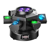 Moving Head DJ Lights, 150W 4-in-1 RGBW LED Stage Light with 6 Arms Beam, DMX 512 Control Infinite Rotation DJ Lights for Wedding DJ Party and Live House