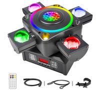 Moving Head DJ Lights 4 Arms Party Lights Indoor with Remote 120w RGBW 4in1 LED Stage Light DMX512 & Sound Activated Rotating Disco Light