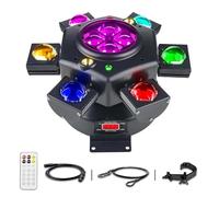 Moving Head DJ Lights 6 Arms Party Lights Indoor with Remote 150w RGBW 4in1 LED Stage Light DMX512 & Sound Activated Rotating Disco Light
