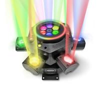 Moving Head DJ Lights, RGBW LED Stage Light Pattern 4-in-1 with 6 Arms Beam, 6 GOBO Mode, Red & Green Starry, White & Amber Strobe 23 RGB Magic Light Bands for Party Disco KTV Club Wedding Bar