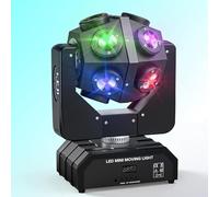 Moving Head Light, 12 LED DJ Lights with 360° Rotation, Sound Activated & DMX 512, Perfect for Disco Parties and Events