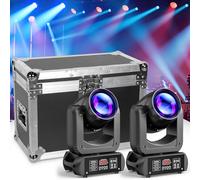 Moving Head Lights, Stage Beam Light with 18-Facet Prism, 8 GOBOs, DMX Sound Activated Spotlight for Events, 150W