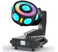Moving Head Stage Light 160W, 3-Axis Beam Wash Zoom Effect, Sound Activated Party Lighting for Events, DJ, Disco, Club, Wedding, Concerts