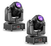 Moving Head Stage Light 50W LED RGB Disco Light dmx512 GOBO Spot Beam Party Lights 8 Gobos 8 Colours Sound Control for Bar DJ Club Christmas Wedding 2PCS