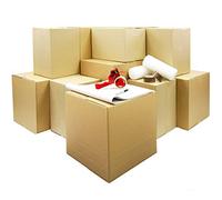 Moving Kit Pack 1-2 Bedroom House - 26 Strong Packing Cardboard Removal Boxes, Large Roll of Bubble Wrap, Strong Brown Tape, Black Marker Pen. FREE NEXT WORKING DAY DELIVERY