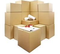 Moving Kit Pack 1-2 Bedroom Premium - 28 Strong Packing Cardboard Removal Boxes, Large Roll of Bubble Wrap, Strong Brown Tape, 50 Sheets of Packing Paper, Black Pen. FREE NEXT WORKING DAY DELIVERY