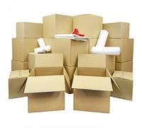 Moving Kit Pack 2-3 Bedroom House Premium - 31 Strong Packing Cardboard Removal Boxes, Large Roll of Bubble Wrap, Strong Brown or Clear Tape, 50 Sheets of Packing Paper, Black Marker Pen