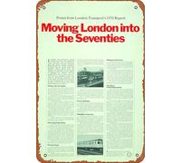 Moving London into the seventies, 1971 Funny Metal Novelty Tin Sign Metal Retro Wall Decor for Home,Street,Bars,Restaurants,Cafes,Store Sign Gift 12 X 8 INCH Metal Sign