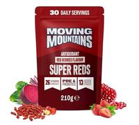 Moving Mountains Antioxidant Super Reds Powder, Vegan, 210 g, 30 Servings | Probiotic, Plant-Based, Vegan Mixed Red Berries Food Supplements, 26 Vitamins & Minerals for Acai Bowls, 30 Servings