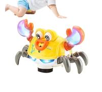Moving Musical Crab, Crawling Kids Toy, 20.511.514cm Robot with Obstacle Avoidance Feature, Sensory Playmate, Sturdy Electronic Pet with Modern Style, Fun Learning Tool for Boys and Girls