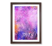 Moving Paint in Abstract Framed Print | A2 Walnut Framed Wall Art | Ready to Hang | Abstract Fantasy Picture | Living Room Bedroom Lounge Office
