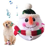 Moving Pet Plush Toy, Dog Toys Making Noise - Interactive Pet Toy with Snowman Plush Toy Moving Dog Ball