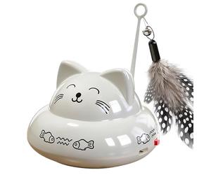 Moving Plume Cat Toy, Cognitive Interaction And Sensing, 10x10x9cm, Cat Láser Toy Automatic, Láser Kitten Toys, Interactive Exercise, For Home, Apartments, Or Any Indoor Space