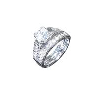 Moving Ring 2pcs Couple Diamond Rings Set 2023 Newly Sparkly Wedding Light Luxury High Grade Ring Birthday Rings Gifts, Rose Gold, 11