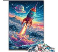 Moving Rocket 1000 Pieces Jigsaw Puzzle for Adults& Teens, Staycation Kill Time Enhance Love between Couples (26x38cm)