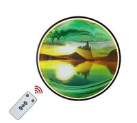 Moving Sand Art Picture, 16.3 Inch Moving Sand Art Picture LED Wall Sconce With Remote Touch Control 360 Rotation Multicolor(B)