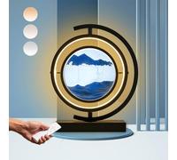 Moving Sand Art Picture, 360 Rotating 3D Dynamic Sand Table Lamp With Remote Control, 3 Colors, Stand, 11x10 Inch(C)