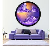 Moving Sand Art Picture, Flowing Sand Painting Wall Art 17.3 Inches Multicolor Rotating Sandscape(F)