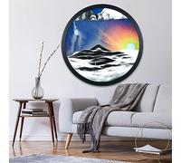 Moving Sand Art Picture, Flowing Sand Painting Wall Art 17.3 Inches Multicolor Rotating Sandscape(I)