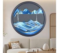 Moving Sand Art Picture, Flowing Sand Painting Wall Art 17.3 Inches Multicolor Rotating Sandscape(J)