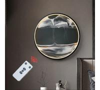 Moving Sand Art Picture with LED Wall Sconce - 3D Dynamic Sand Art Round Glass for Home and Office Decor