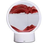 Moving Sand Art Table Lamp，3D Lamp Painting 3D Hourglass Light Mobile Deep Sea View Quicksand Kids' Kits Night for Living Home Desktop Decoration (Color : Red)(Red)