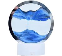 Moving Sand Art Table Lamp，3D Lamp Painting 3D Hourglass Light Mobile Deep Sea View Quicksand Kids' Kits Night for Living Home Desktop Decoration (Color : Red)(Blue)