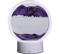Moving Sand Art Table Lamp，3D Lamp Painting 3D Hourglass Light Mobile Deep Sea View Quicksand Kids' Kits Night for Living Home Desktop Decoration (Color : Red)(Purple)