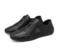Moving Steps Men's Salkin Barefoot Shoes Waterproof, Non-Slip, Breathable Casual Leather Lace-Up for Comfortable All-Day Wear in The UK Black