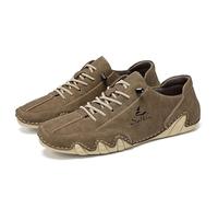 Moving Steps Men's Salkin Barefoot Shoes Waterproof, Non-Slip, Breathable Casual Leather Lace-Up for Comfortable All-Day Wear in The UK Khaki