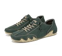 Moving Steps Men's Salkin Barefoot Shoes Waterproof, Non-Slip, Breathable Casual Leather Lace-Up for Comfortable All-Day Wear in The UK Green