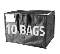 Moving & Storage Bags - HEAVY DUTY 100L - PREMIUM Grade, Reusable Zippered Tote for Moving House, Clothes Storage, Camping, Attic & More - Industrial Strength Laundry & Utility Bag (10 Bags)