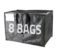 Moving & Storage Bags - HEAVY DUTY 100L - PREMIUM Grade, Reusable Zippered Tote for Moving House, Clothes Storage, Camping, Attic & More - Industrial Strength Laundry & Utility Bag (8 Bags)
