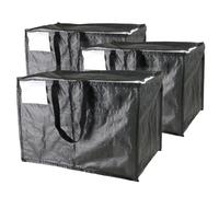 Moving & Storage Bags - HEAVY DUTY 100L - PREMIUM Grade, Reusable Zippered Tote for Moving House, Clothes Storage, Camping, Attic & More - Industrial Strength Laundry & Utility Bag (3 Bags)